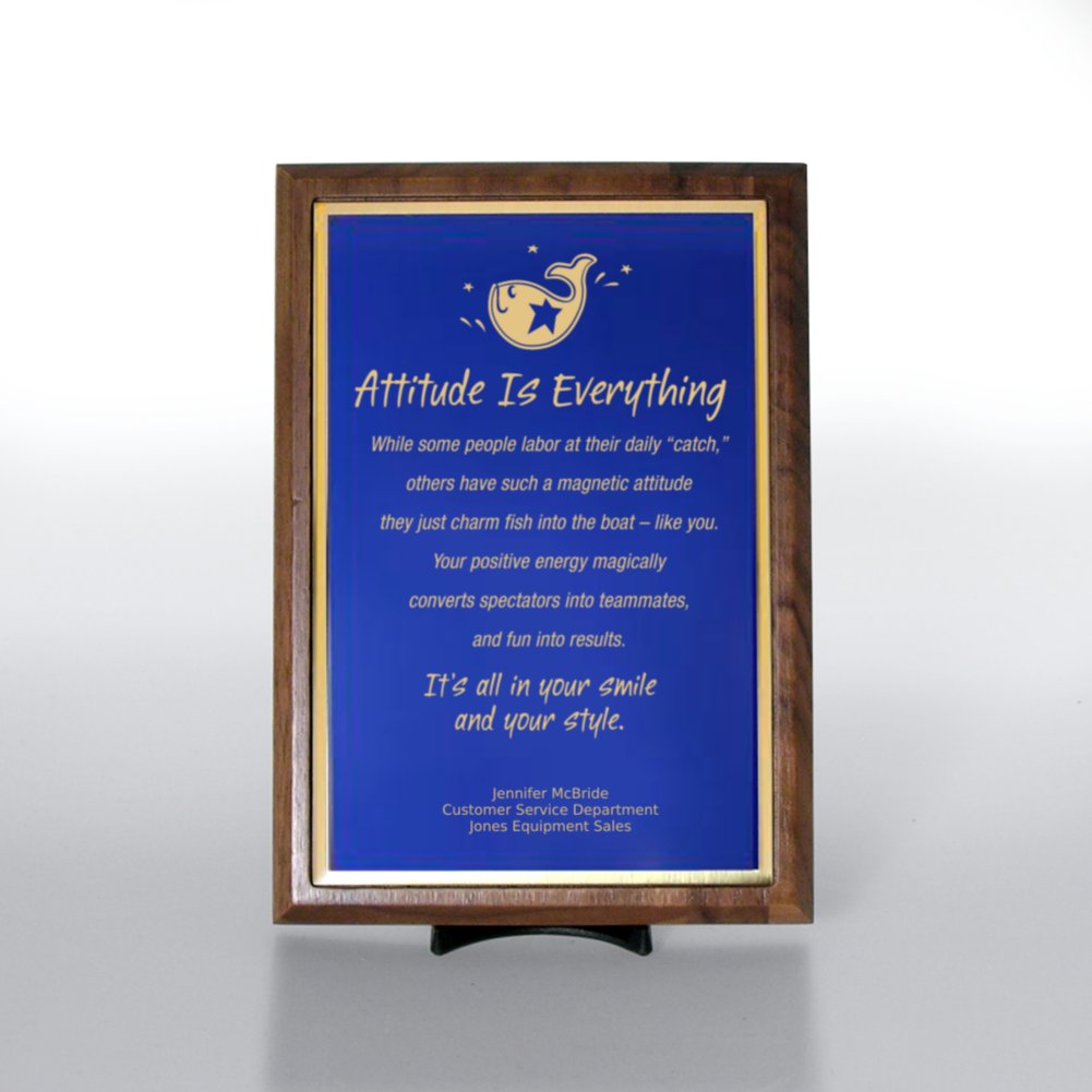 View larger image of Character Award Plaque - Half-Size - Blue w/ Gold